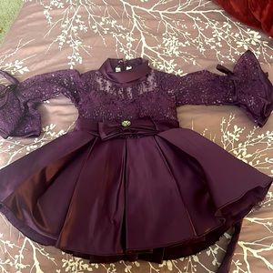 1 year old girls dress. Sequin work and lace work.